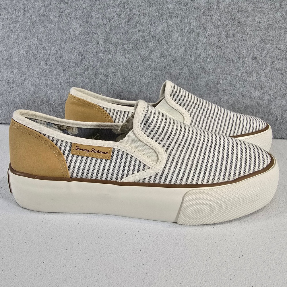 Tommy Bahama Women Striped Platform Slip On Sneakers TBF23WL057A Size 8.5